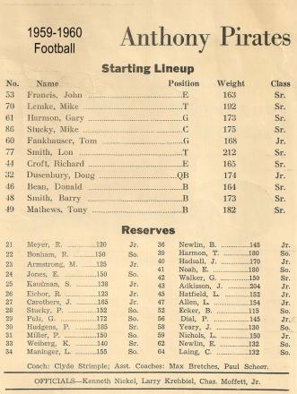 1960 AHS Football Program 2